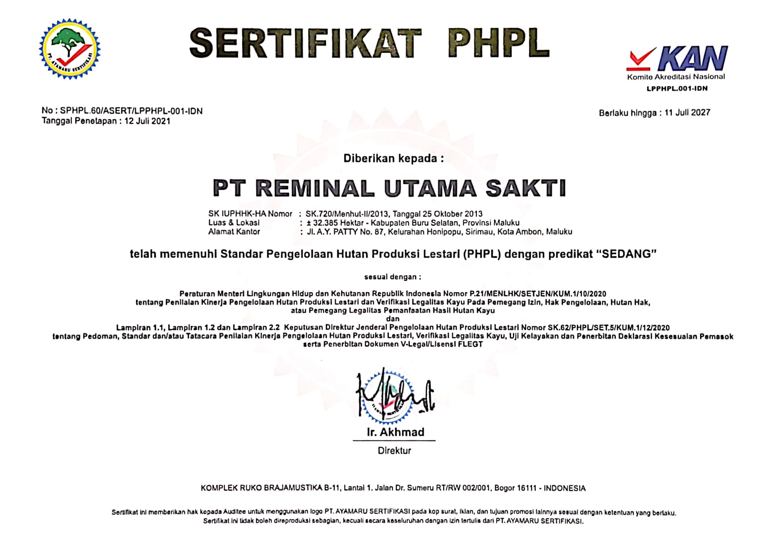 Sertifikat PHL
