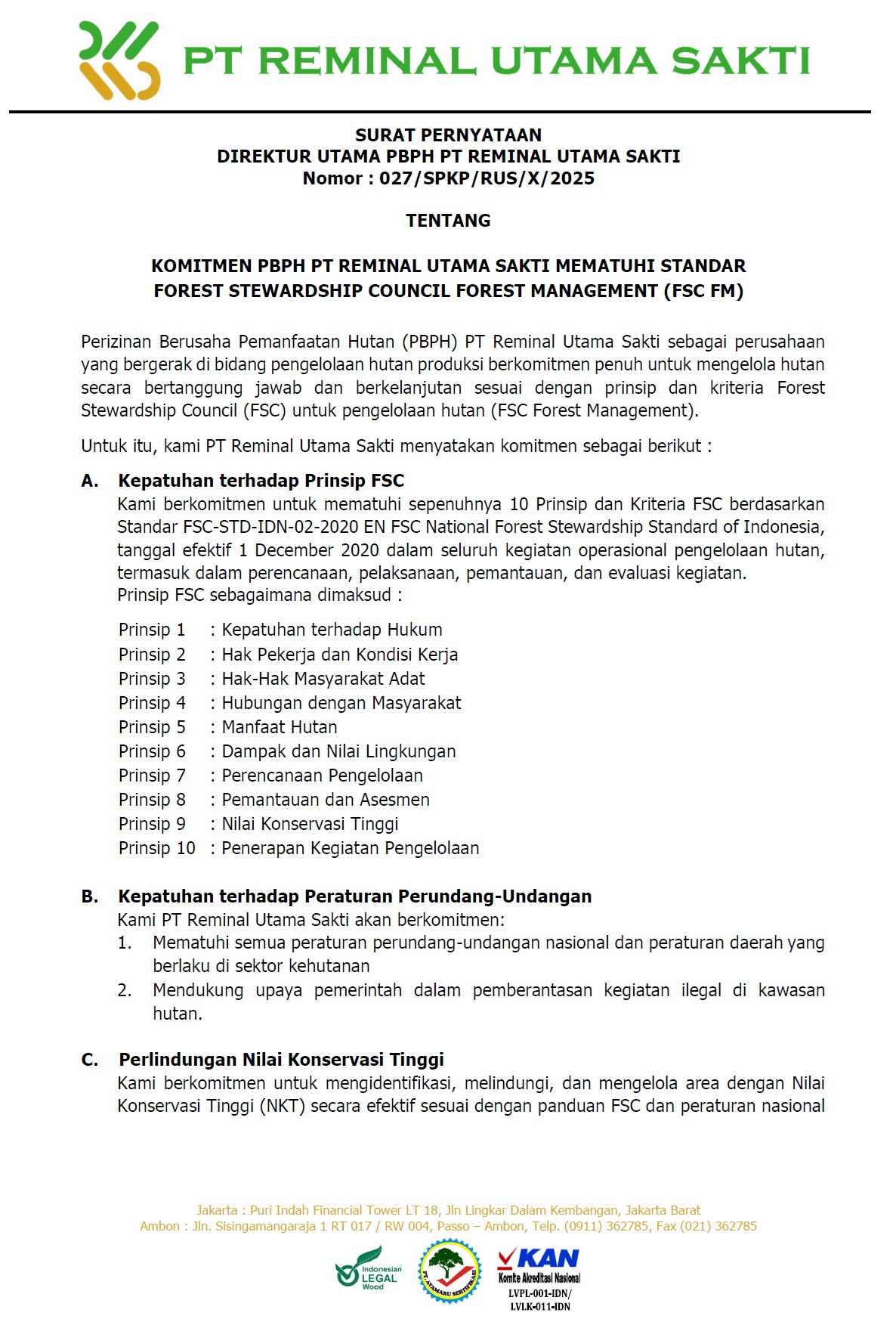 Mematuhi FSC1